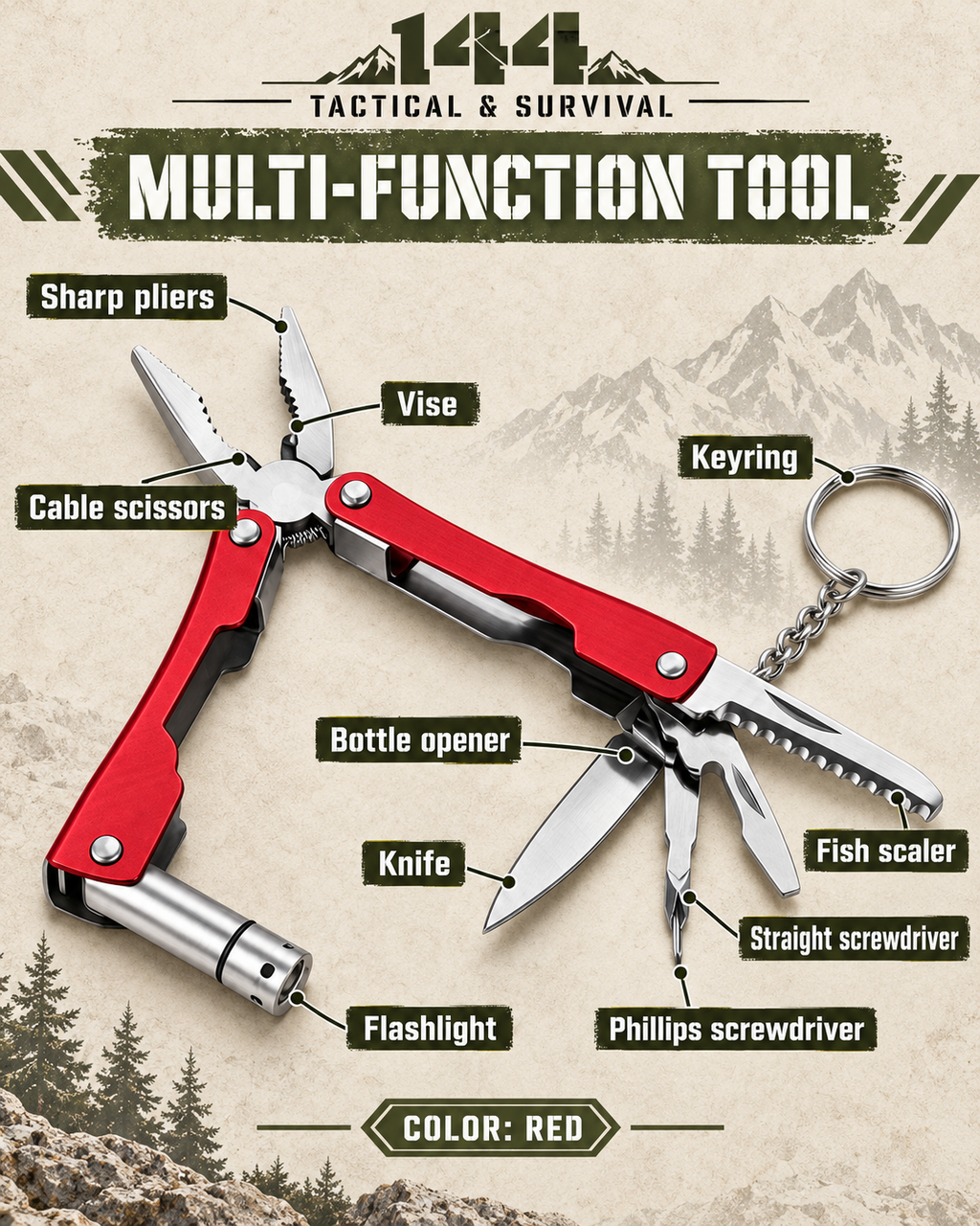 6-Piece SOS Survival Tool Kit with Compact Storage Tin