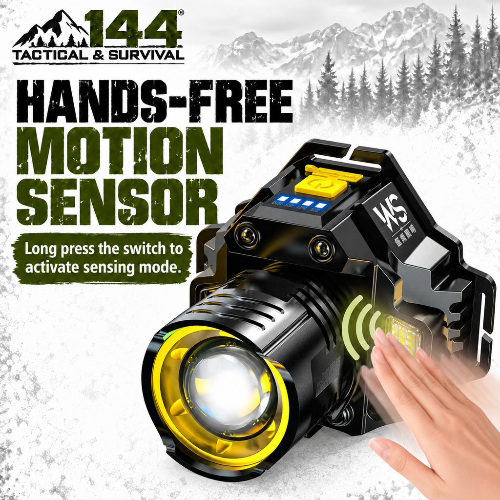Rechargeable Motion Sensor LED Headlamp with COB Light