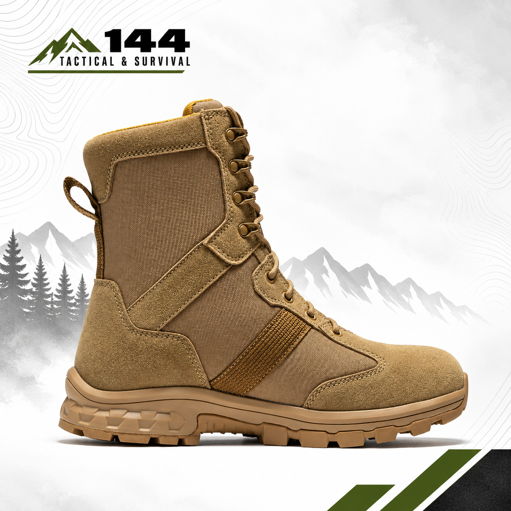 ROCKROOSTER Colmar Coyote 8 inch Suede Leather Waterproof Tactical & Military Boots AB500