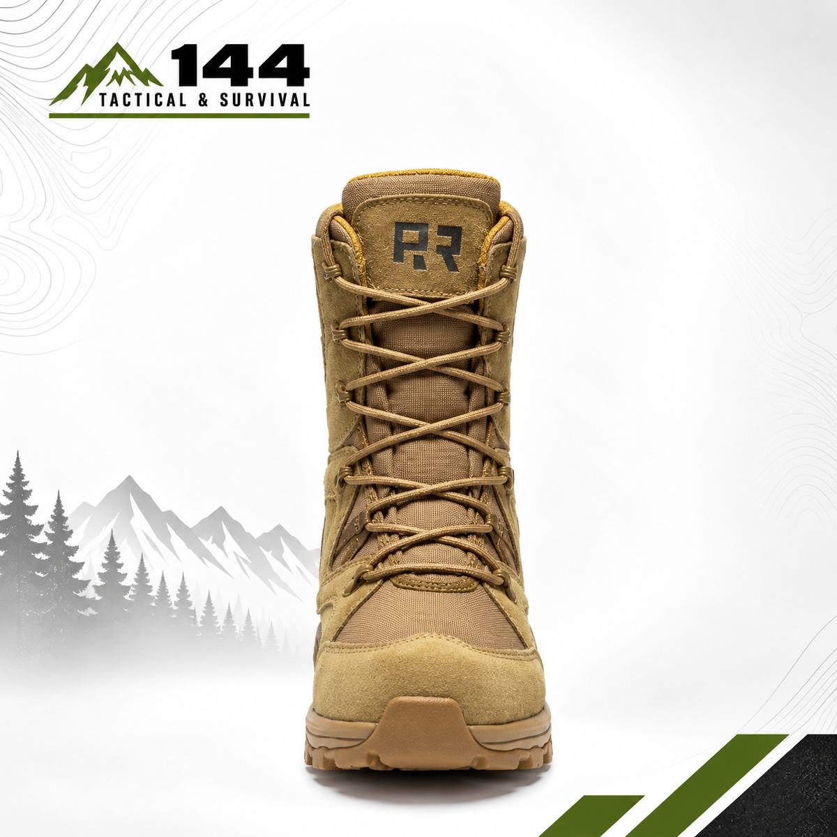 ROCKROOSTER Colmar Coyote 8 inch Suede Leather Waterproof Tactical & Military Boots AB520