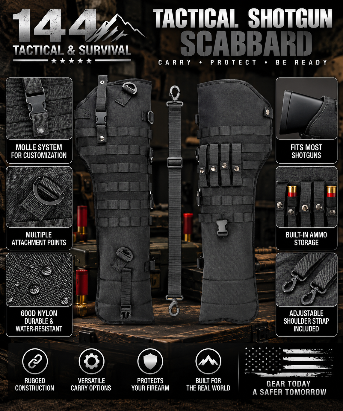 34" Tactical Long Gun Rifle Scabbard