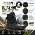Botas Pro Black Men's 8 inch Side Zipper Military Tactical Boots BP401BK