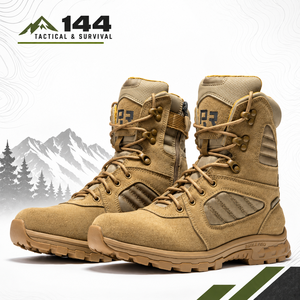 ROCKROOSTER Burano Coyote 8 inch Suede Leather Waterproof Tactical & Military Boots AB540