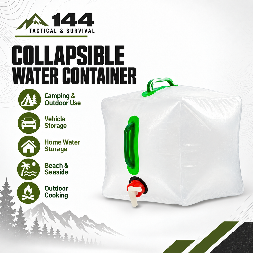 5L/10L/15L/20L Collapsible Water Storage Container W/Leakproof Tap & Carry Handle, Portable for Camping/Hiking/Emergency
