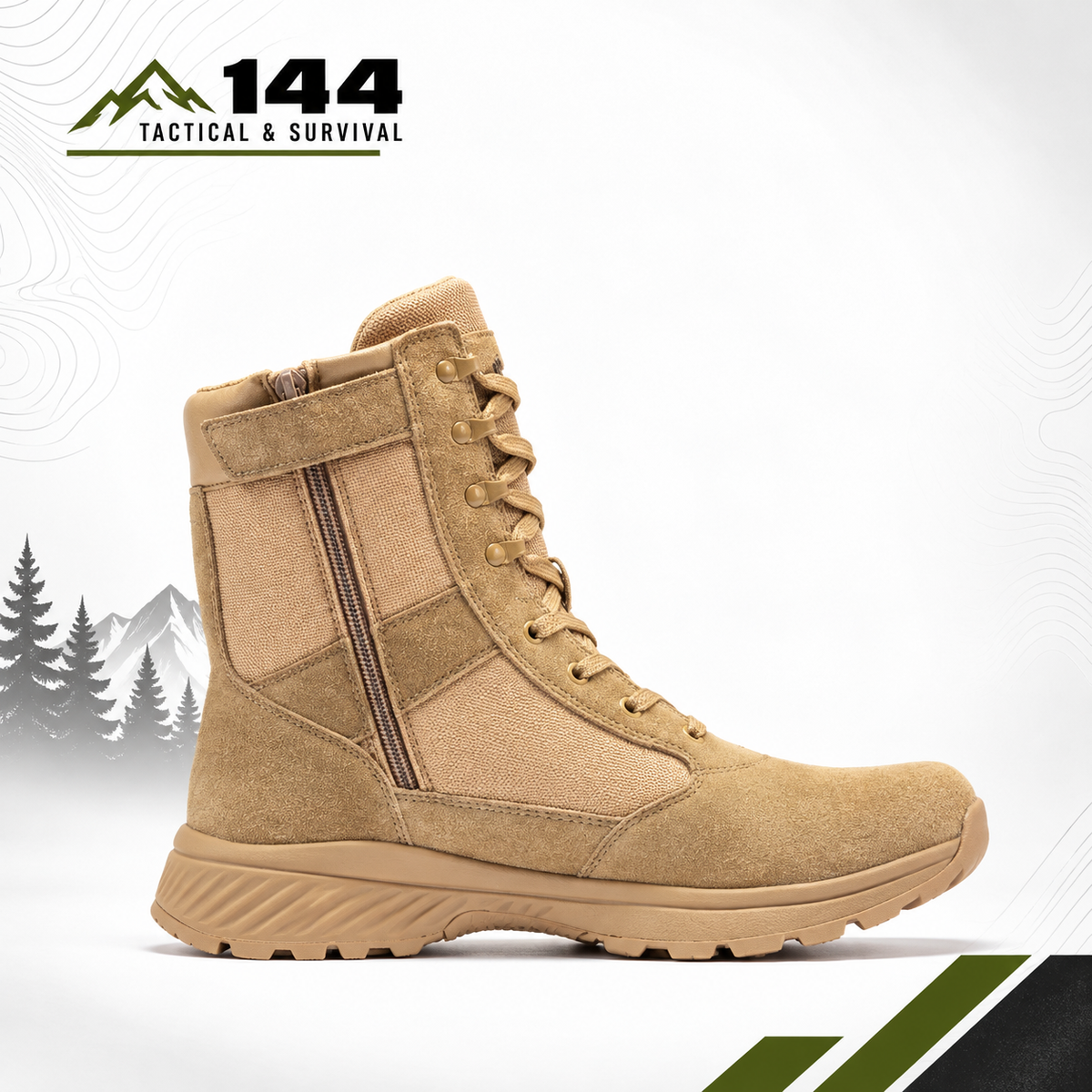 Botas Pro Sand Men's 8 inch Side Zipper Military Tactical Boots BP701