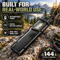 1100-Lumen Aluminum Alloy Ultra-Thin Rechargeable Flat EDC Tactical LED Flashlight, COB Work Light.