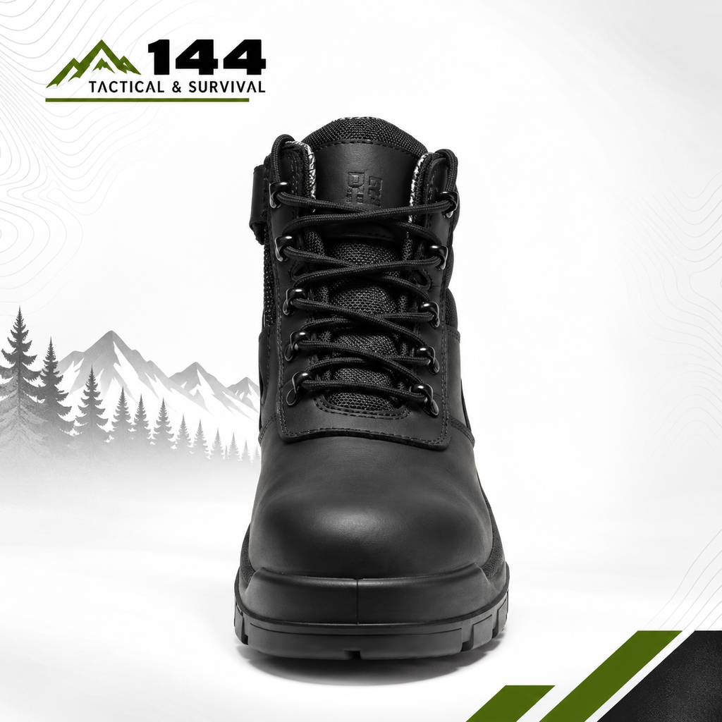 ROCKROOSTER Avalon Black 6 Inch Zip-sided Composite toe Leather Work Boots CP213BK
