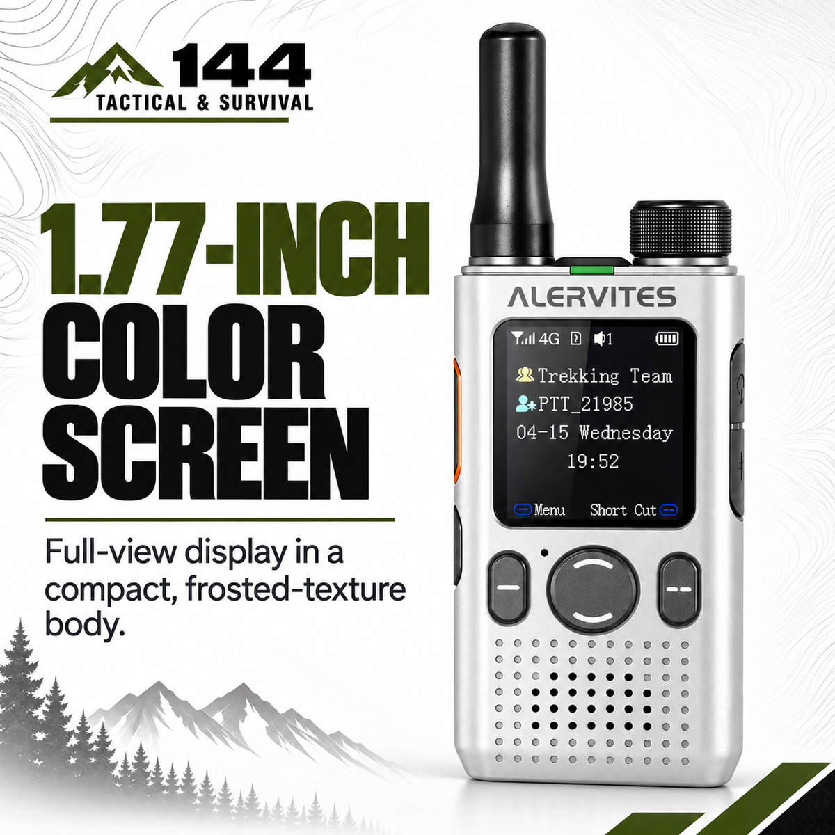 ALERVITES AT1 POC Two Way Radio | Lifetime Free Global Service, Freely Create & Manage Teams, 4G/5G Cellular Network