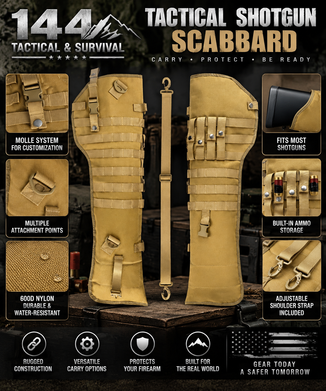 34" Tactical Long Gun Rifle Scabbard