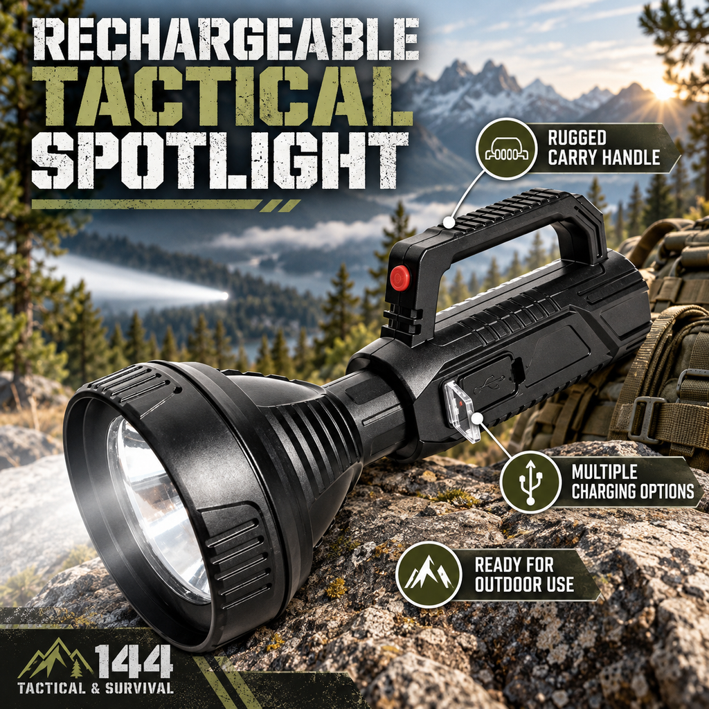 XHP70 Rechargeable LED Emergency Spotlight with Power Bank 150000LM