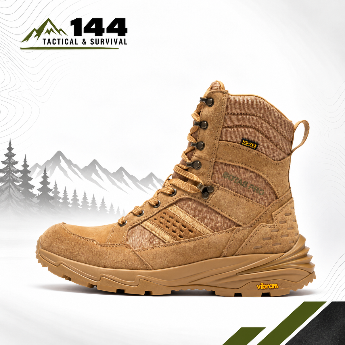 Botas Pro Sand 8 Inch Waterproof Tactical Boots with VIBRAM® Traction Lug Outsole  BP22810
