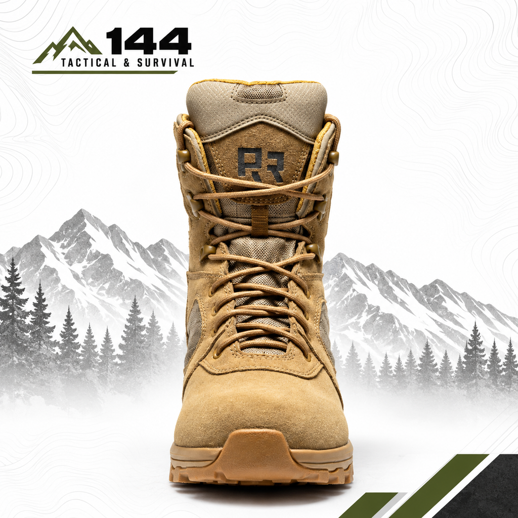 ROCKROOSTER Burano Coyote 8 inch Suede Leather Waterproof Tactical & Military Boots AB540