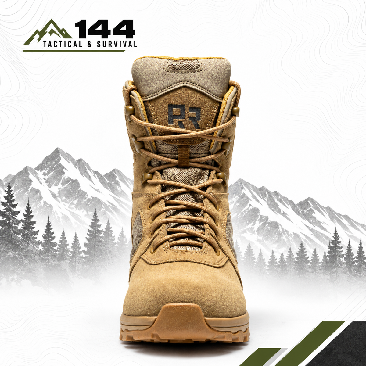 ROCKROOSTER Burano Coyote 8 inch Suede Leather Waterproof Tactical & Military Boots AB540