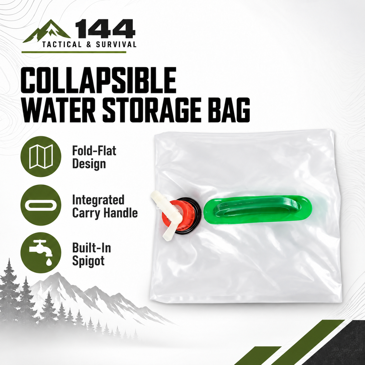 5L/10L/15L/20L Collapsible Water Storage Container W/Leakproof Tap & Carry Handle, Portable for Camping/Hiking/Emergency