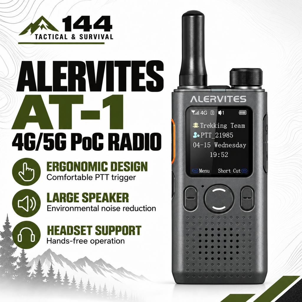 ALERVITES AT1 POC Two Way Radio | Lifetime Free Global Service, Freely Create & Manage Teams, 4G/5G Cellular Network