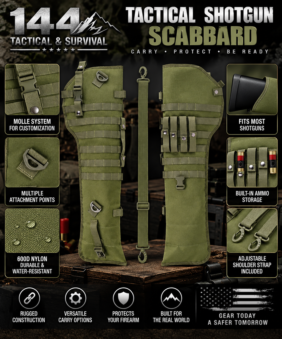 34" Tactical Long Gun Rifle Scabbard