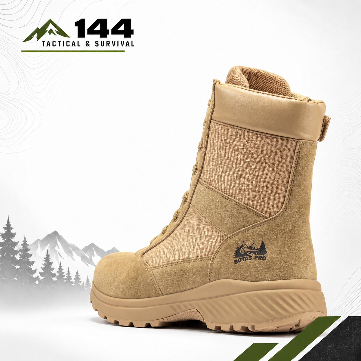 Botas Pro Sand Men's 8 inch Side Zipper Military Tactical Boots BP701