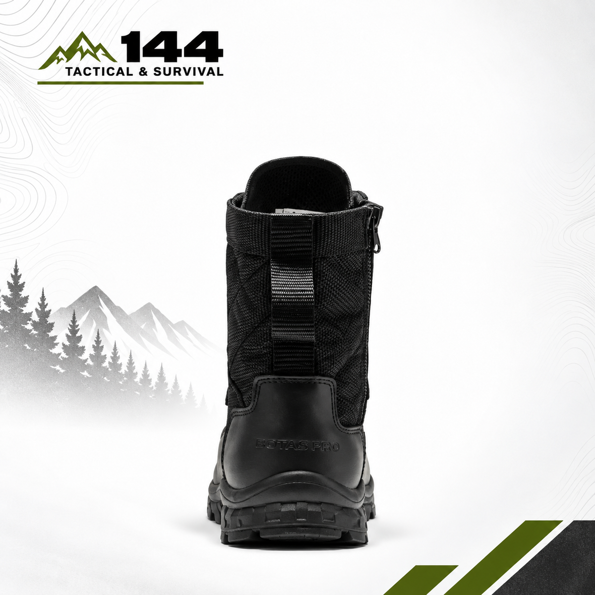 Botas Pro Black Men's 8 inch Side Zipper Military Tactical Boots BP401BK