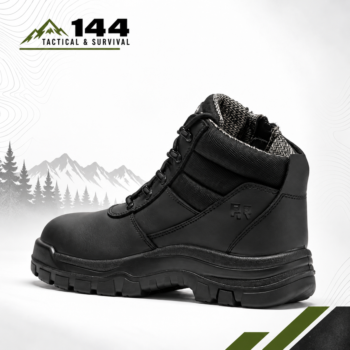 ROCKROOSTER Avalon Black 6 Inch Zip-sided Composite toe Leather Work Boots CP213BK