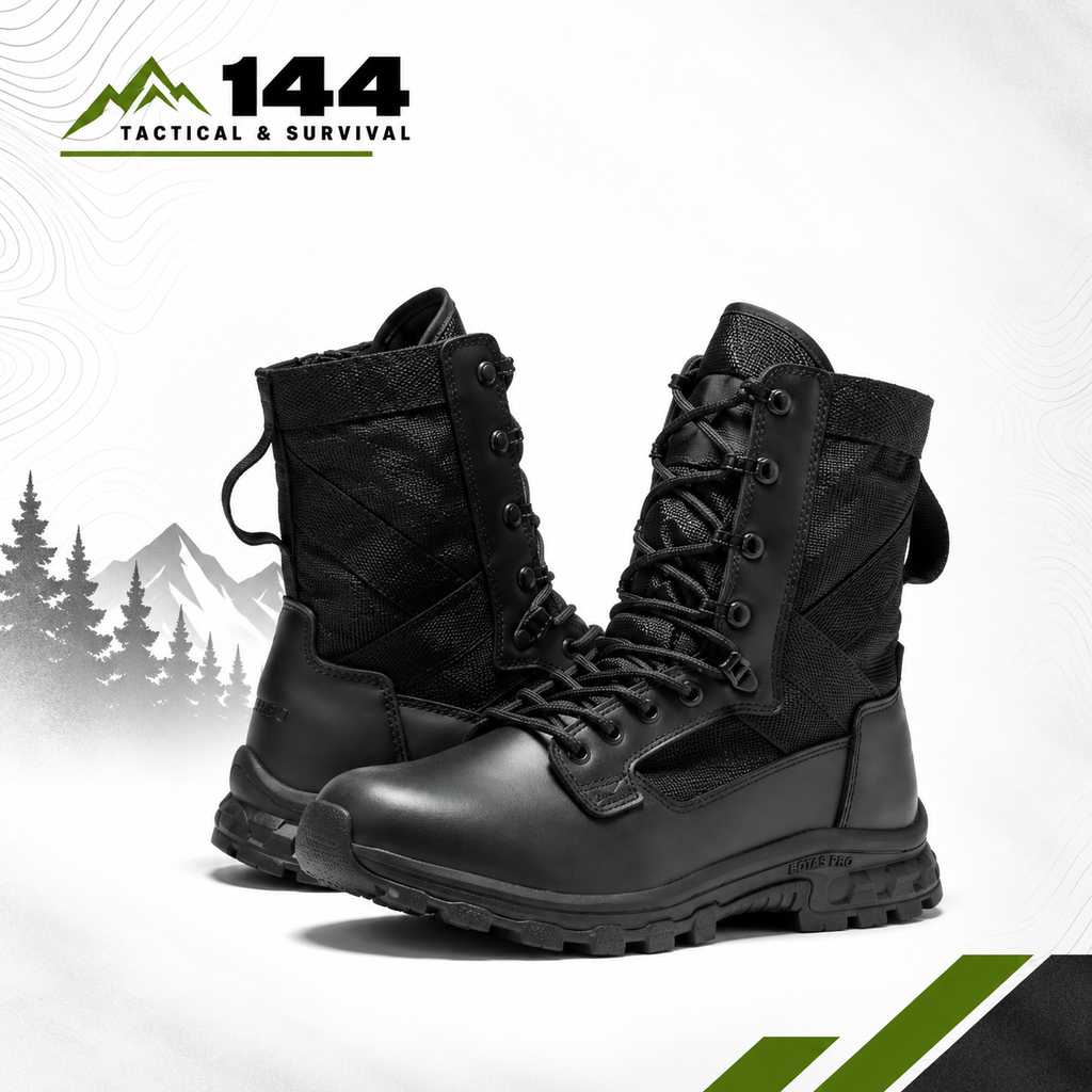 Botas Pro Black Men's 8 inch Side Zipper Military Tactical Boots BP401BK