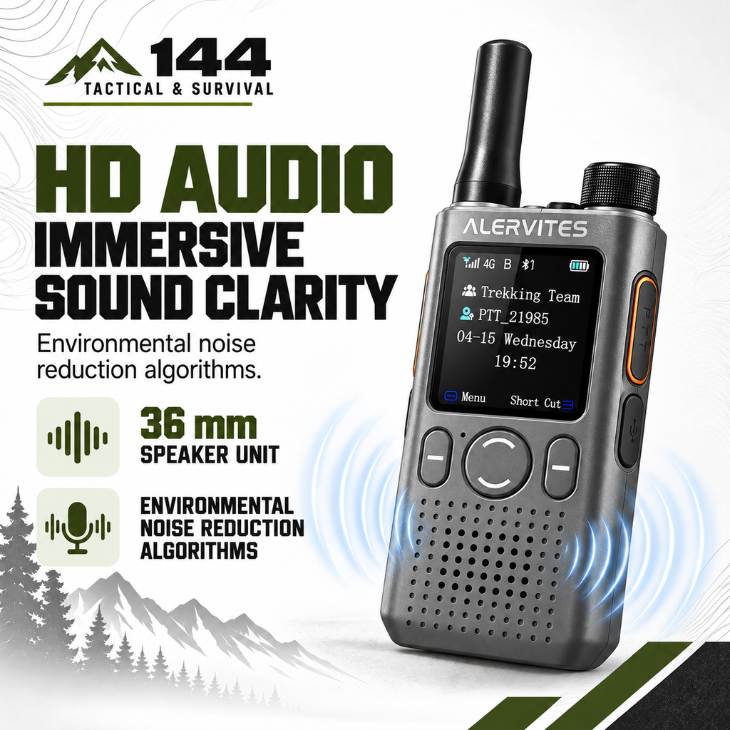 ALERVITES AT1 POC Two Way Radio | Lifetime Free Global Service, Freely Create & Manage Teams, 4G/5G Cellular Network