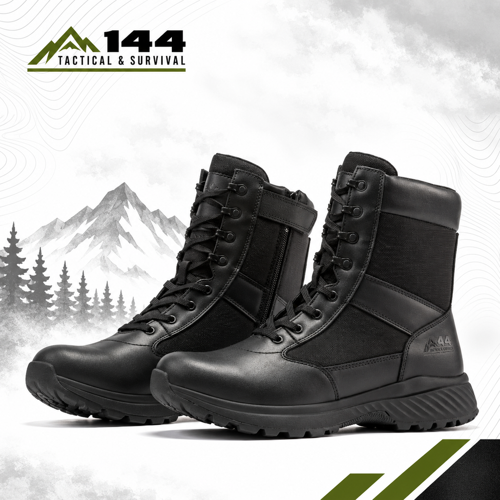 Botas Pro Black Men's 8 inch Side Zipper Military Tactical Boots BP703
