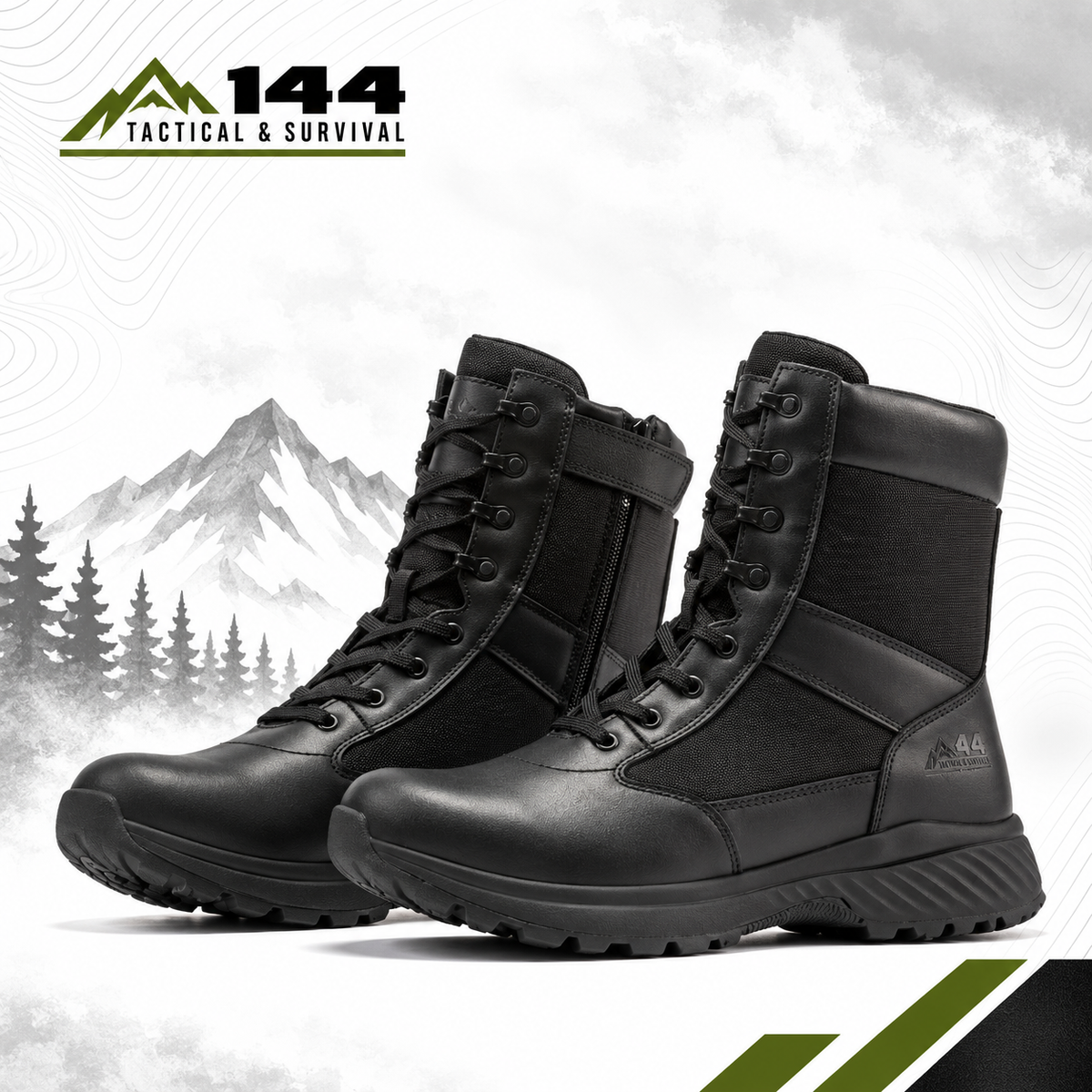 Botas Pro Black Men's 8 inch Side Zipper Military Tactical Boots BP703