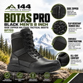 Botas Pro Black Men's 8 inch Side Zipper Military Tactical Boots BP703