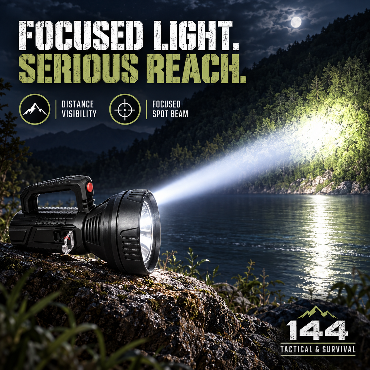 XHP70 Rechargeable LED Emergency Spotlight with Power Bank 150000LM