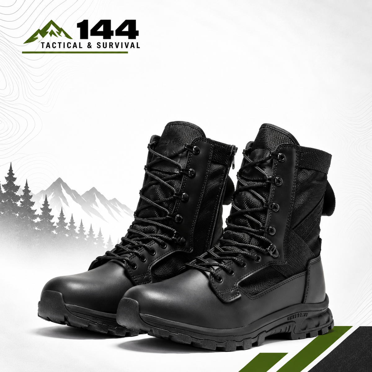 Botas Pro Black Men's 8 inch Side Zipper Military Tactical Boots BP401BK