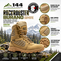 ROCKROOSTER Burano Coyote 8 inch Suede Leather Waterproof Tactical & Military Boots AB540